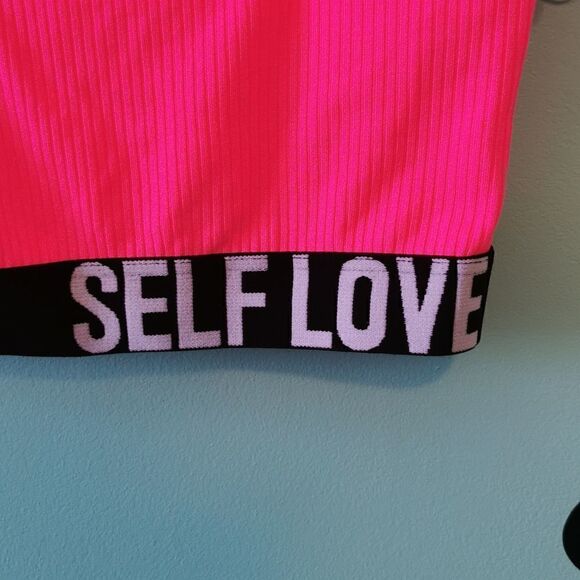PULL & Bear Pink Bralette Self Love Neon Pink New Extra Small - Picture 3 of 5